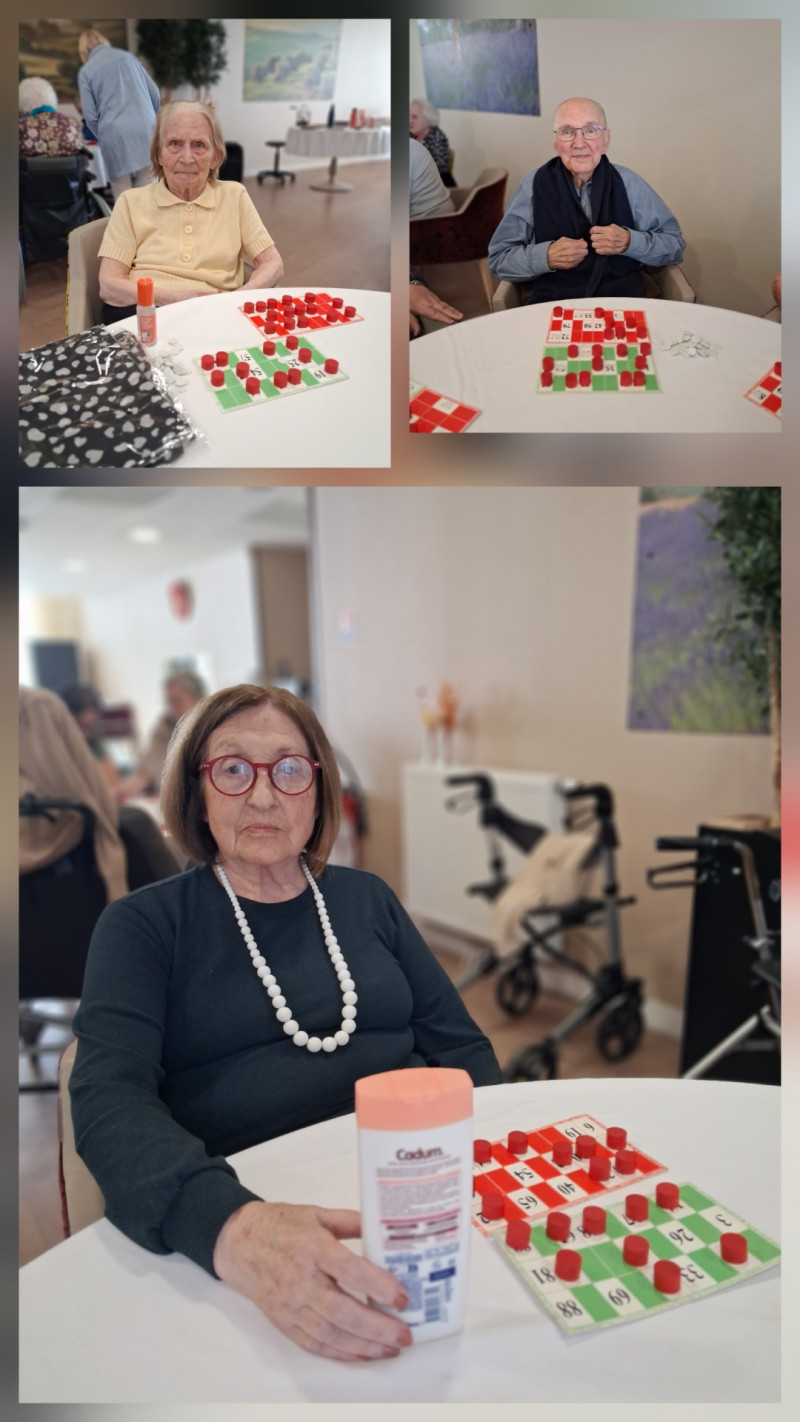 Participation des résidents au loto quine mensuel.