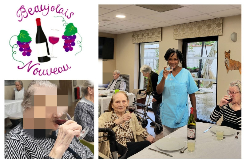 Célébration du Beaujolais Nouveau à l'EHPAD