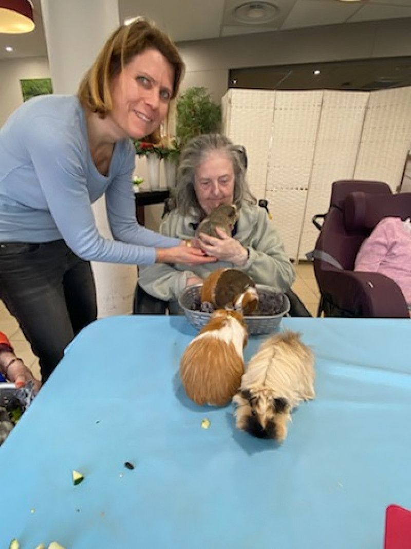 Les résidents toujours ravis de participer aux ateliers de médiation animale
