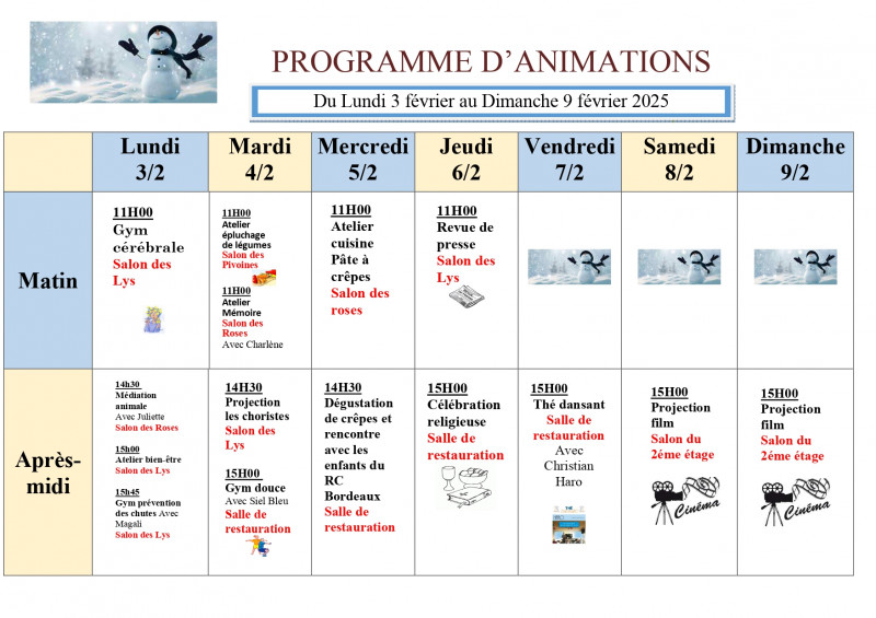Une semaine riche en animations à l'EHPAD et à l'unité protégée