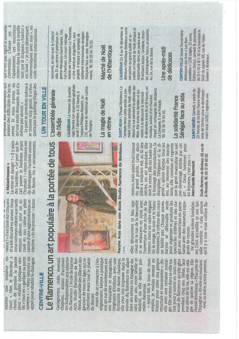 Un article dans le Sud-Ouest